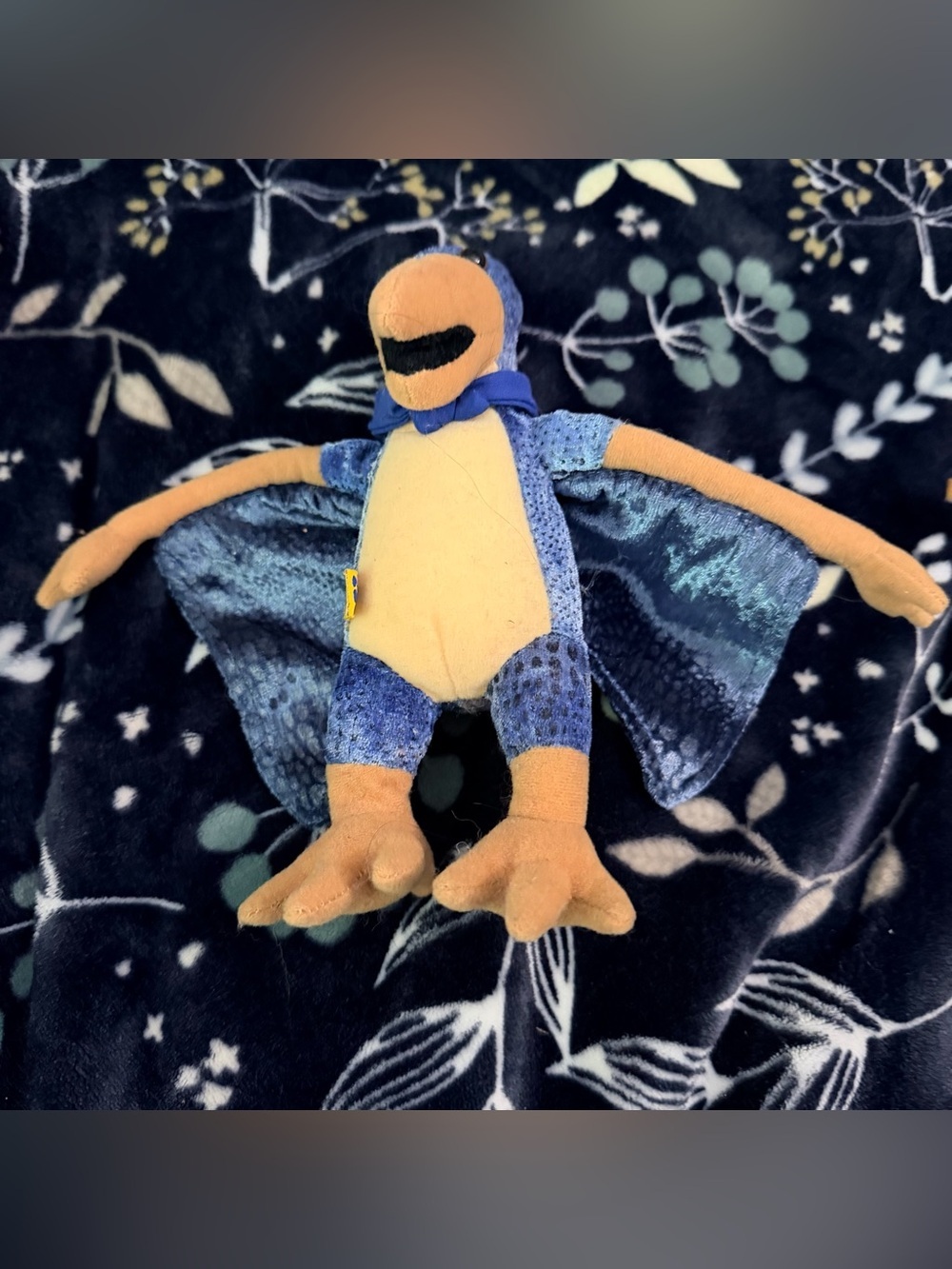 Plush Blue Bat/Dragon Stuffed Toy - Soft Winged Creature